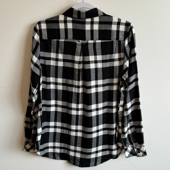 NWT! Como Vintage Soft Flannel Shirt in Black and White Plaid - Picture 2 of 8